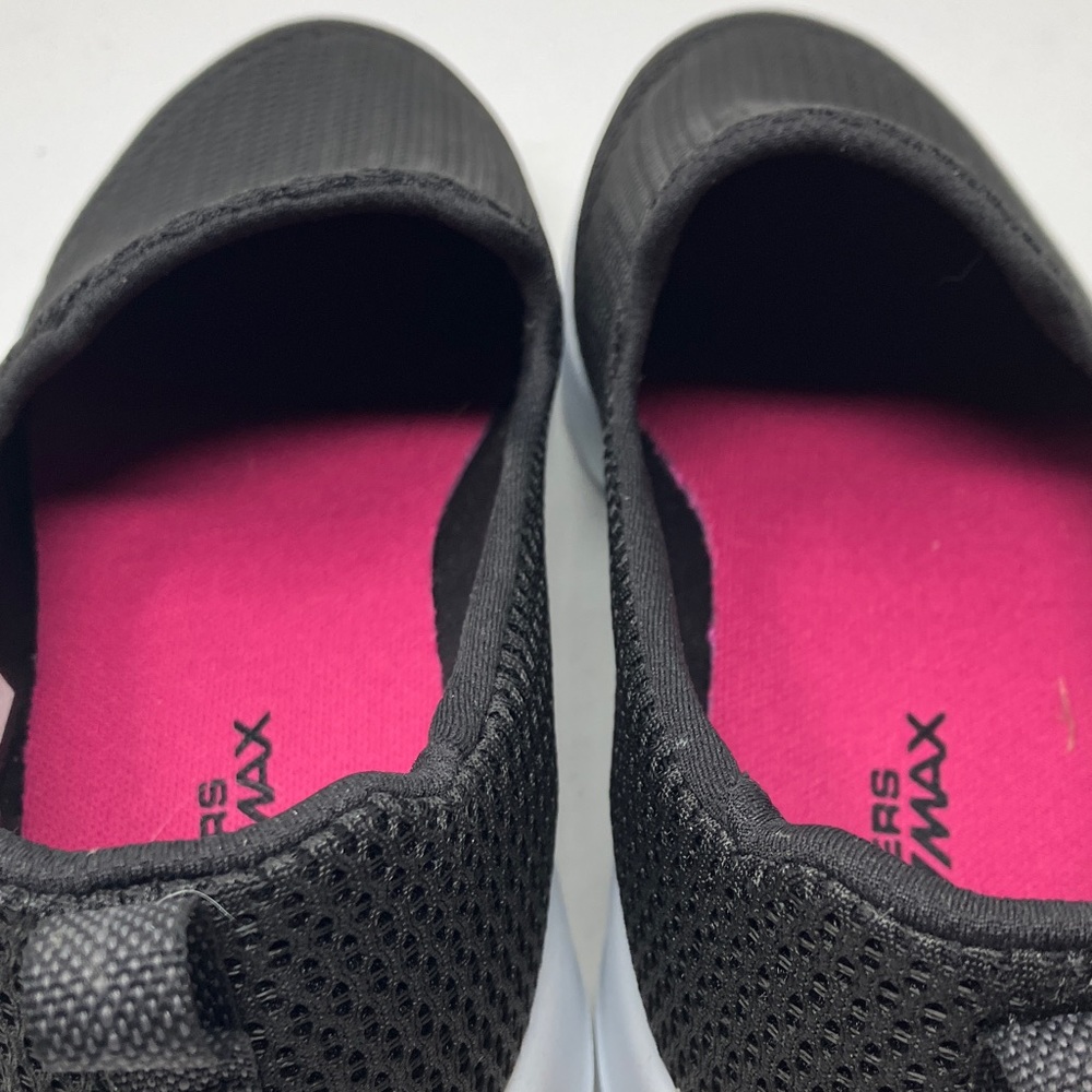 Skechers GO WALK JOY Slip-ons Black/White Size 7.5 Wide Fit Ortholite - Picture 14 of 15
